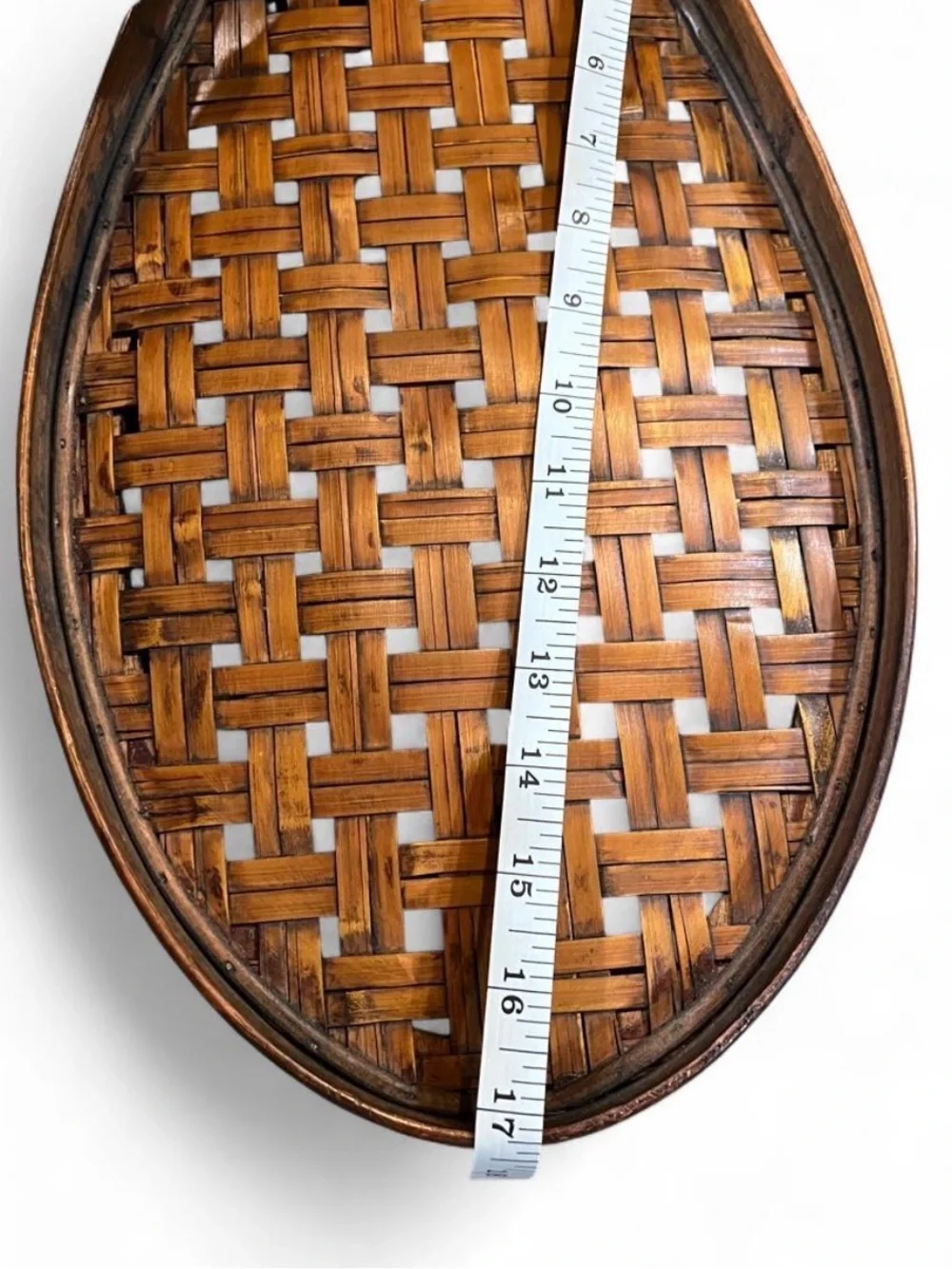 Woven Rattan Bamboo Fish-Shaped Decorative Tray - Warm Brown